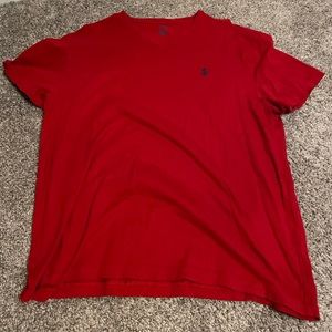 Ralph Lauren Red v neck t shirt size L